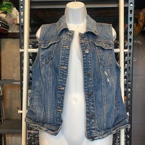 Mossimo Supply Co Distressed Denim Jean Vest